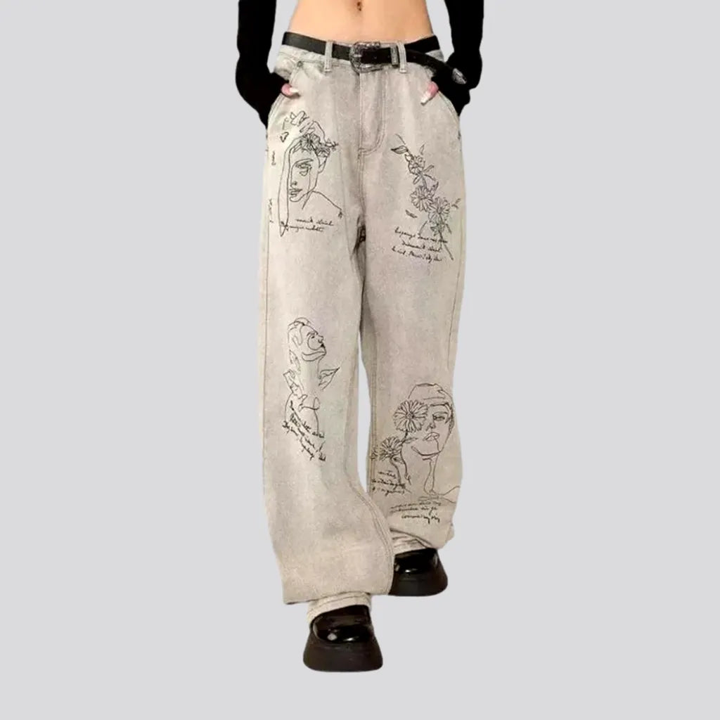 Low-waist women's painted jeans | Jeans4you.shop