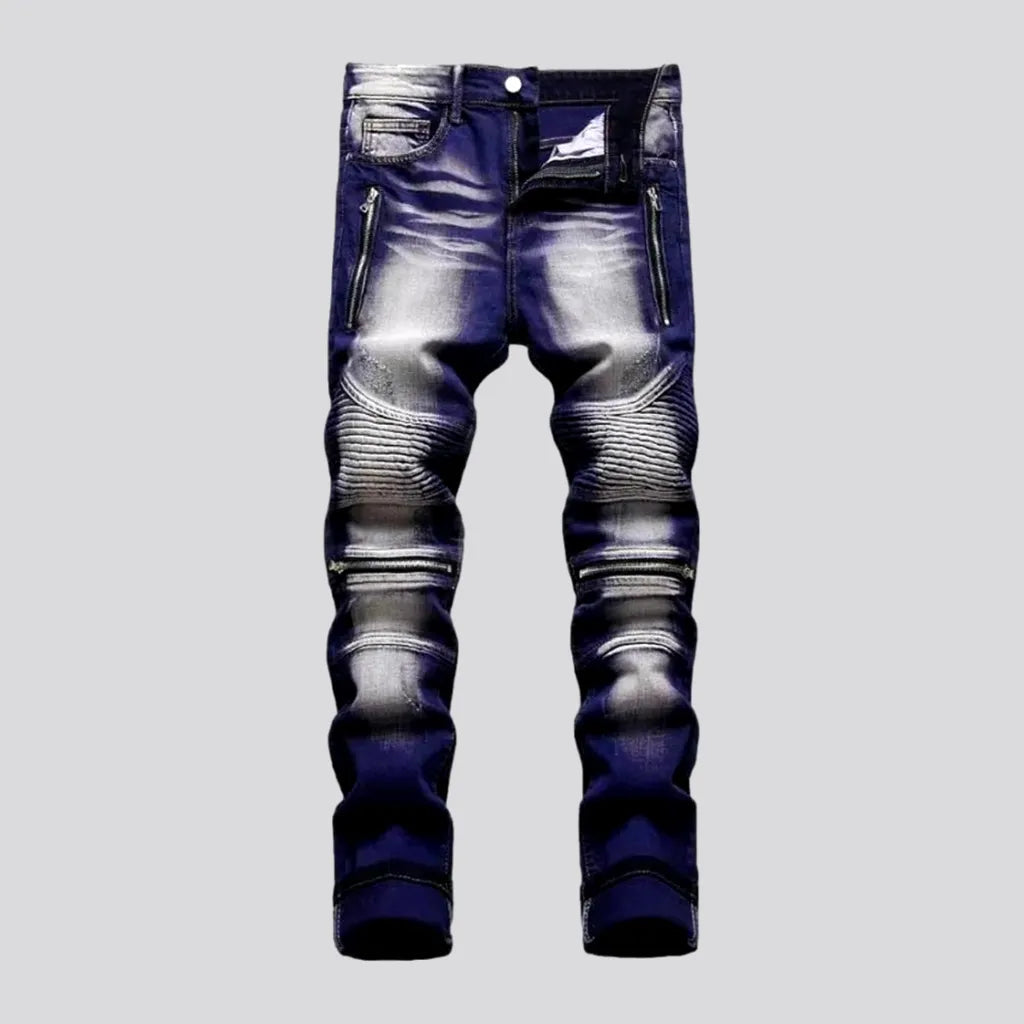 Mid-waist color men's biker jeans | Jeans4you.shop