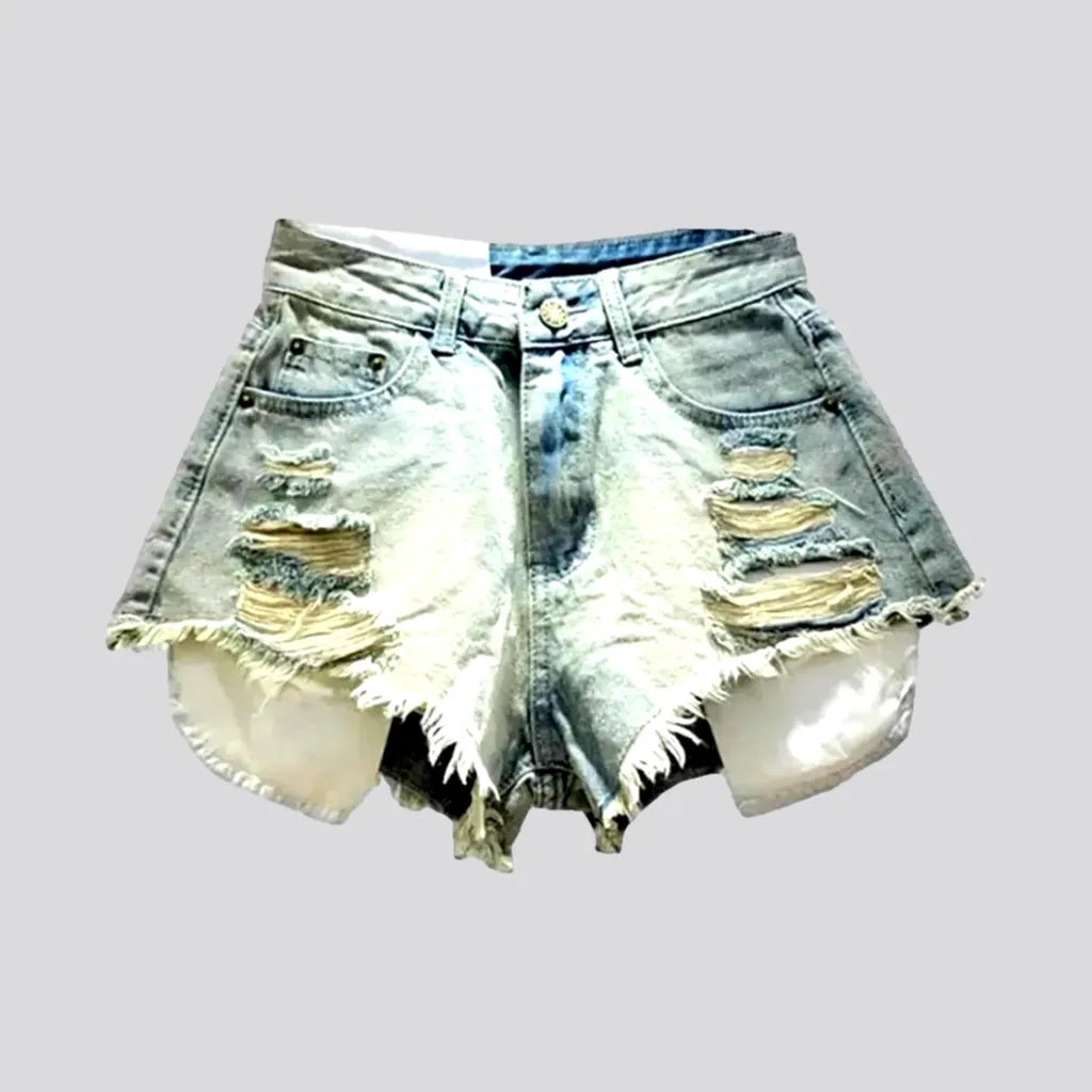 Mid-waist color women's denim shorts | Jeans4you.shop