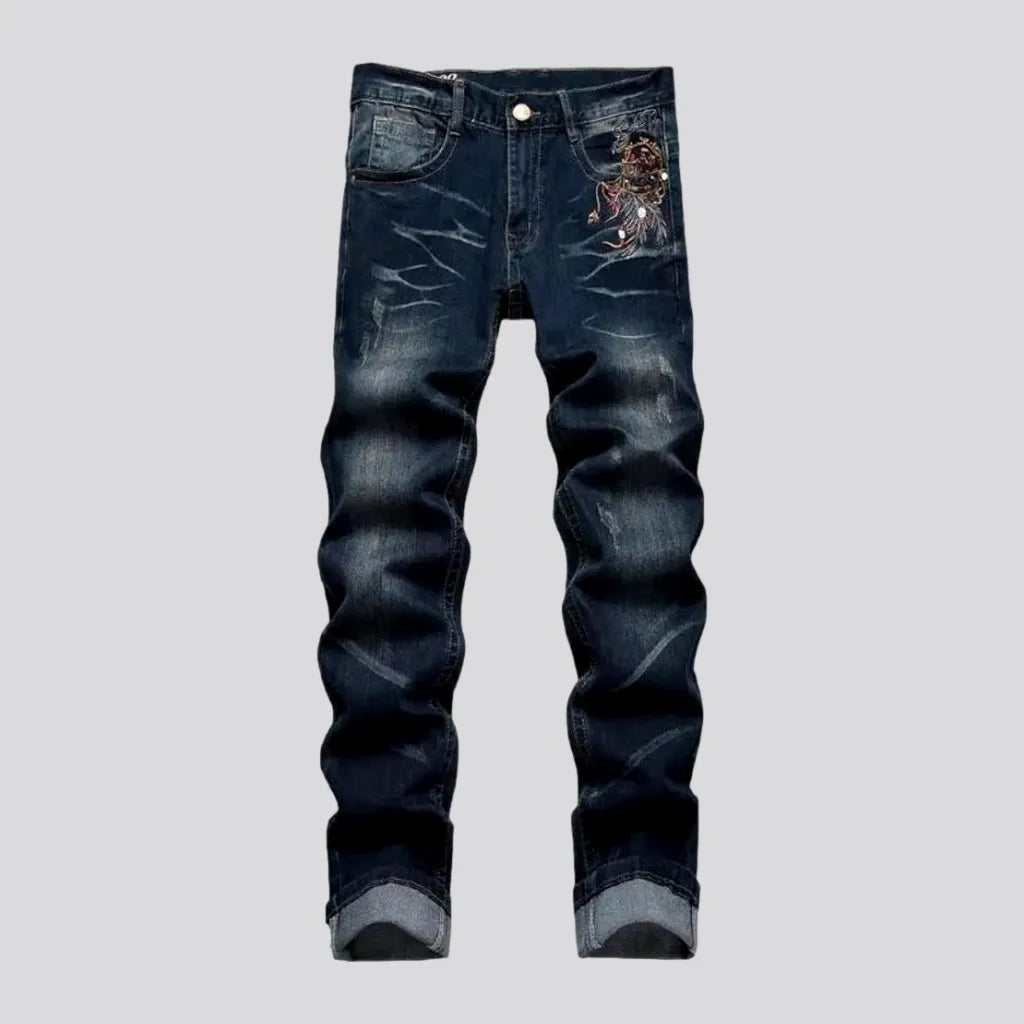 Mid-waist men's dark-wash jeans | Jeans4you.shop