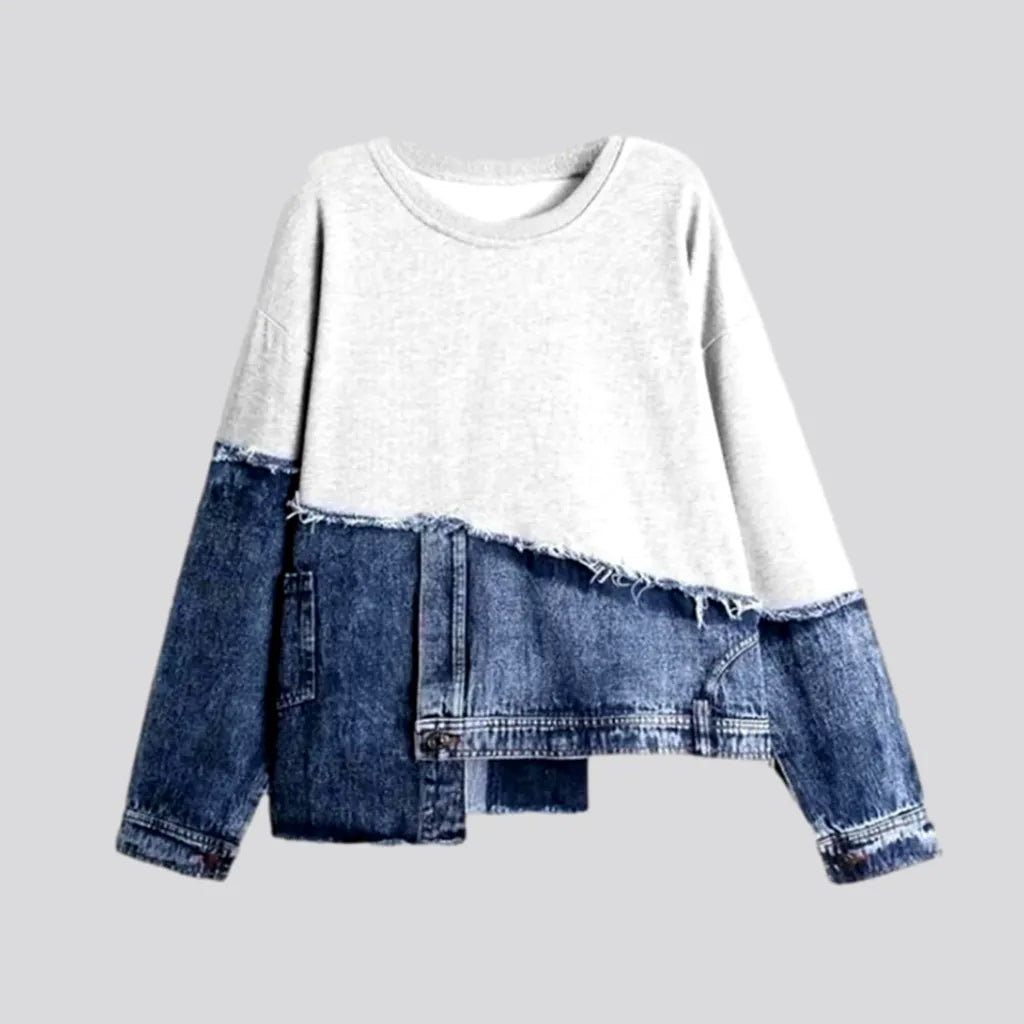Mixed-fabrics denim jacket | Jeans4you.shop