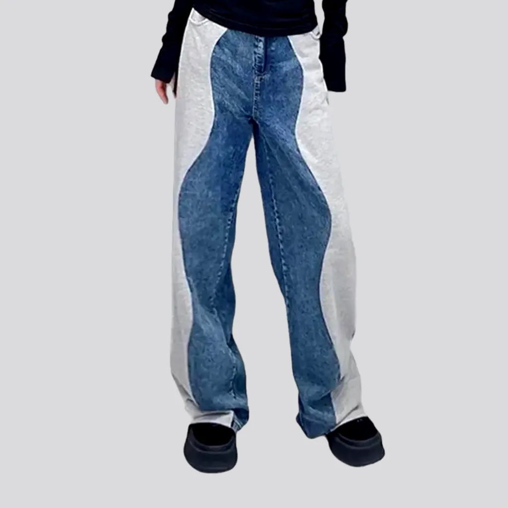 Mixed-fabrics jeans
 for women | Jeans4you.shop