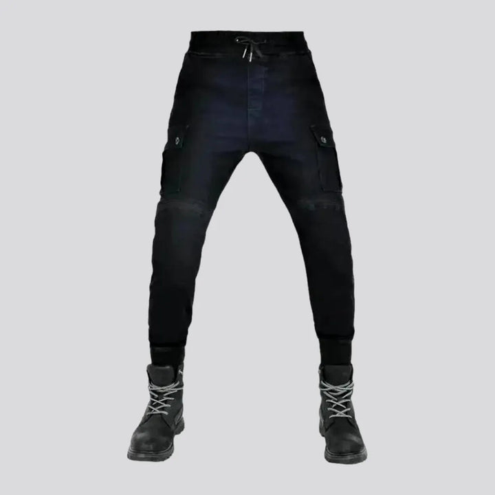 Monochrome loose riding men's denim pants | Jeans4you.shop