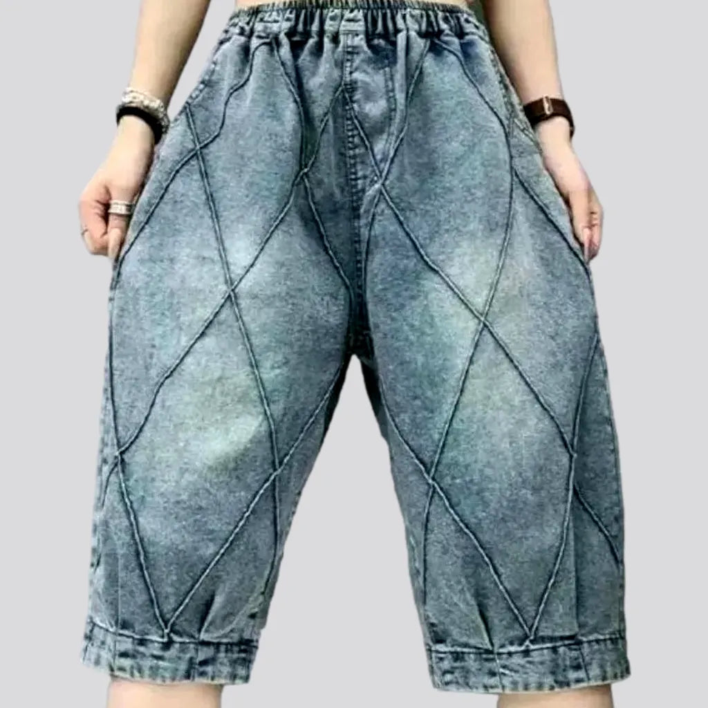 Sanded baggy jeans shorts
 for ladies | Jeans4you.shop