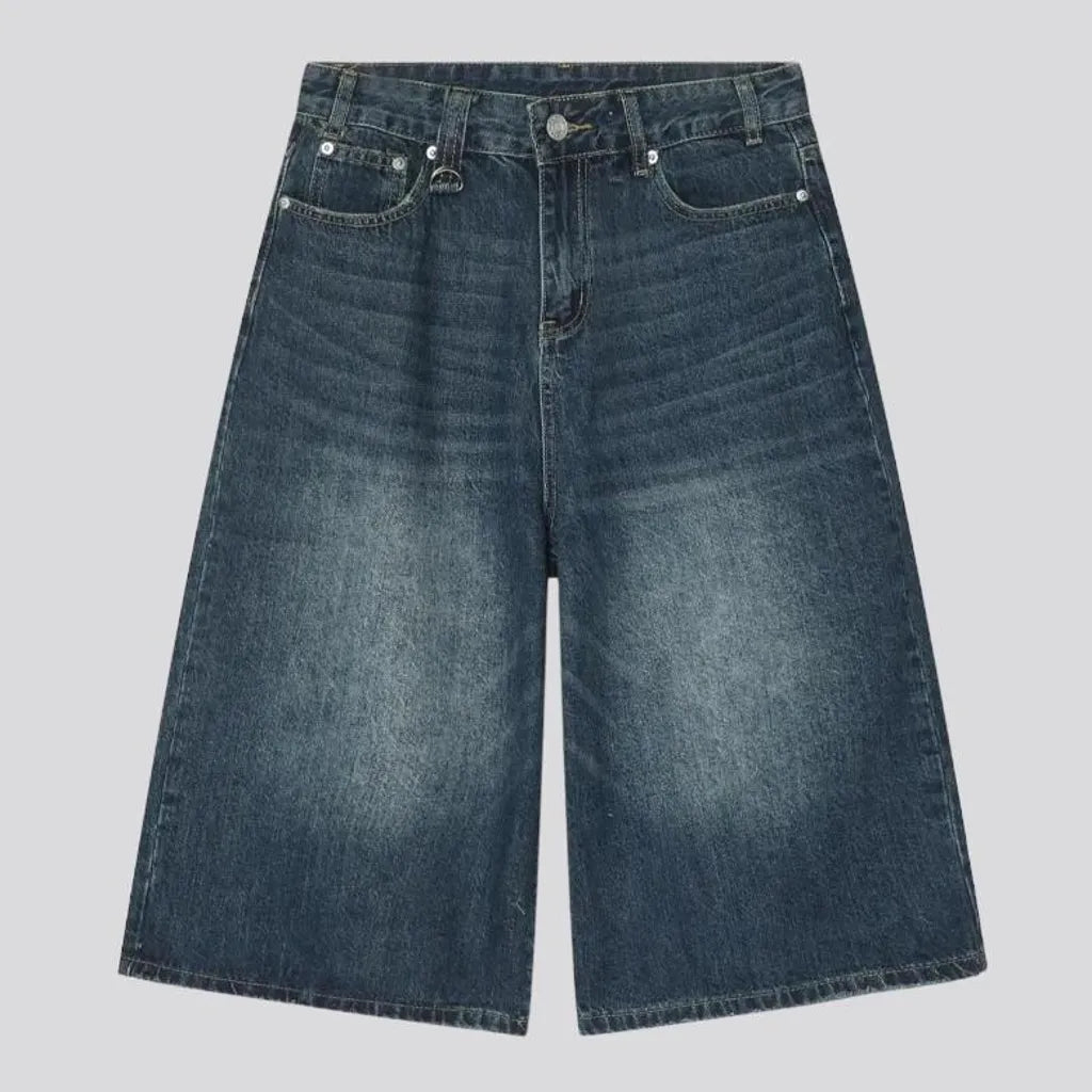 Whiskered men's denim shorts