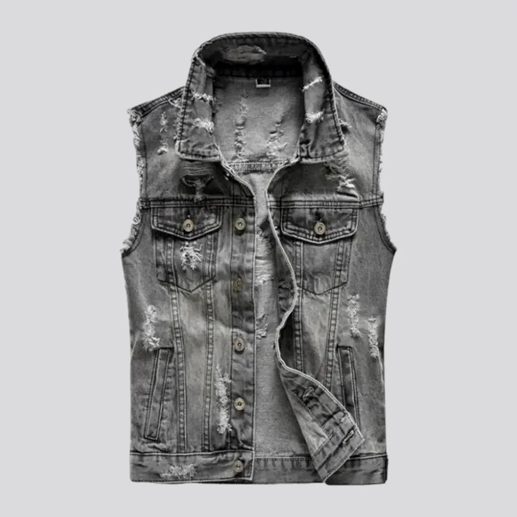 Vintage slim men's denim vest | Jeans4you.shop