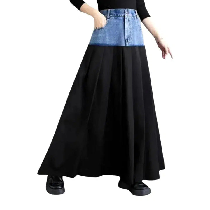 A-line long jean skirt for ladies