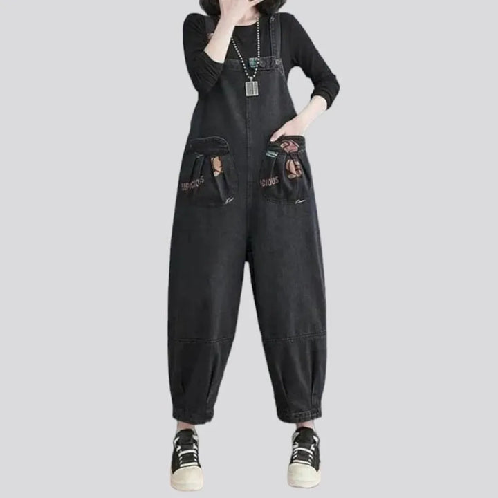 Baggy y2k denim overall for women