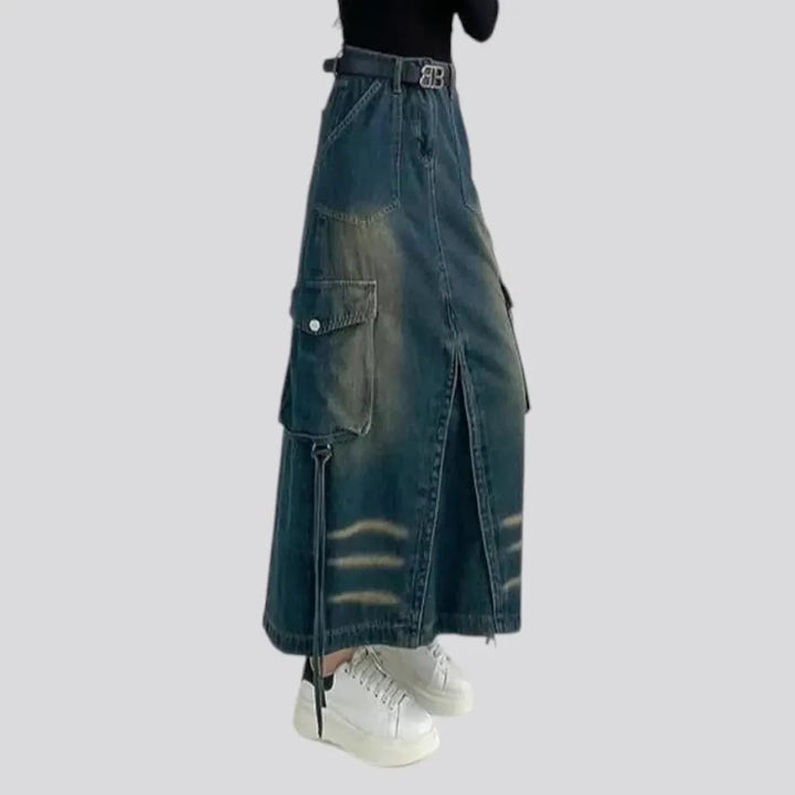 High-waist jeans skirt