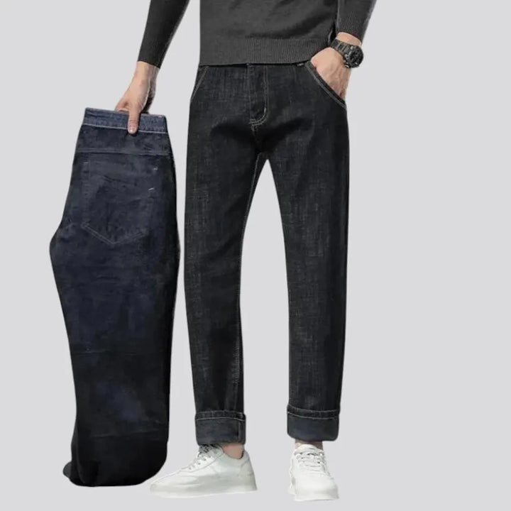 Classic warm elastic men's jeans