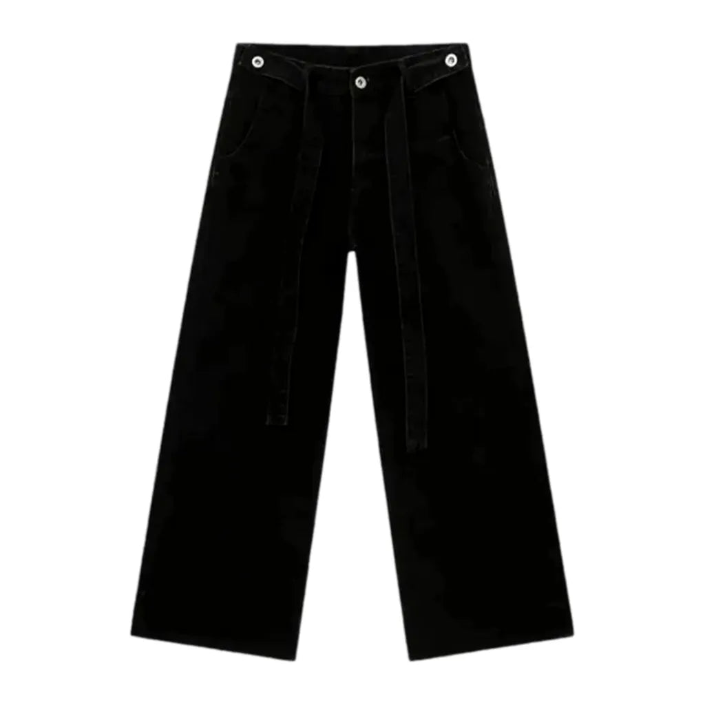 Mid Rise Baggy Men's Jeans - Black