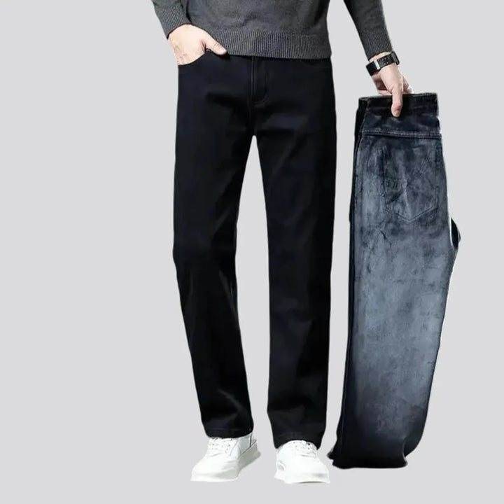 Warm mid rise tapered men's jeans