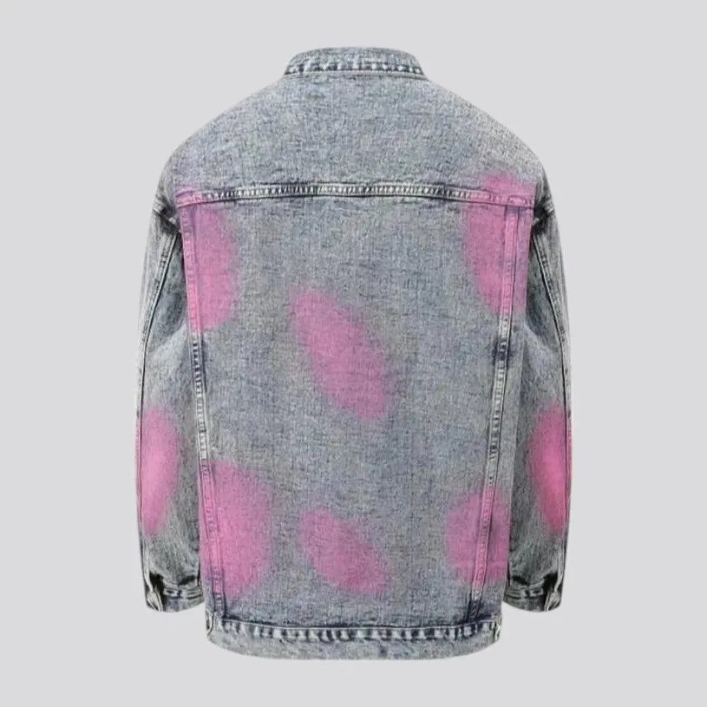 Vintage painted grunge men's denim jacket