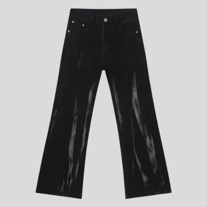 Flared y2k fashion painted baggy men's jeans