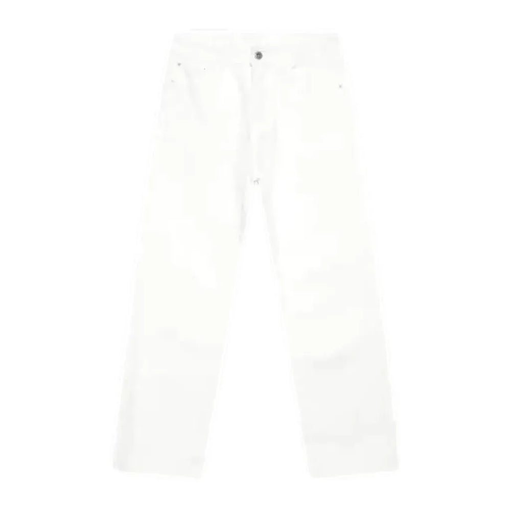 Casual Mid Waist Jeans for Men - White