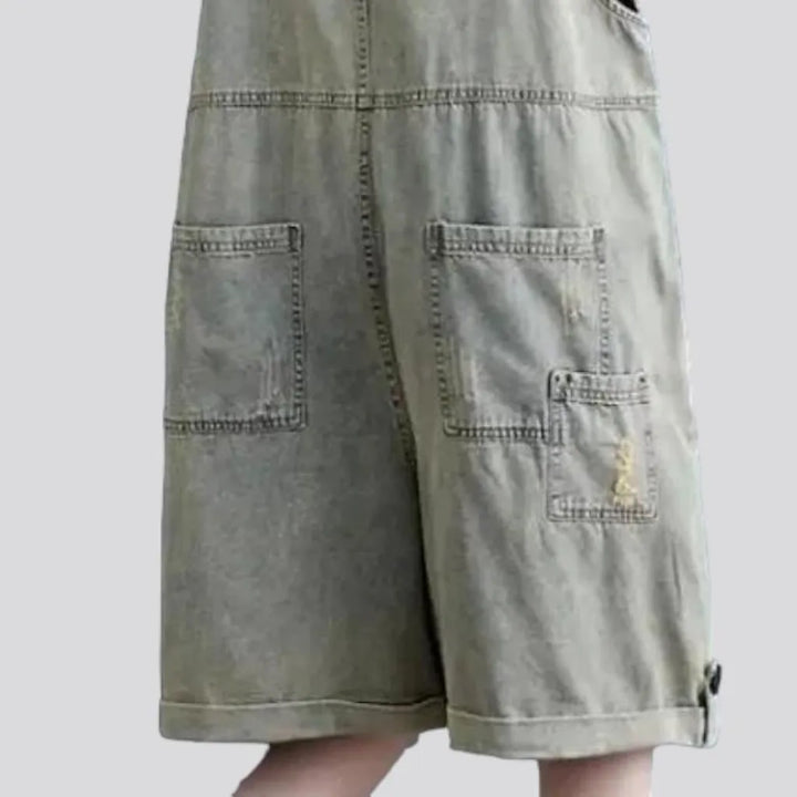 Vintage jean women's overall shorts