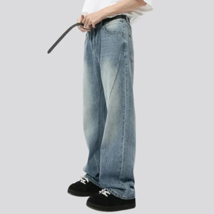 Baggy mid-rise men's jeans