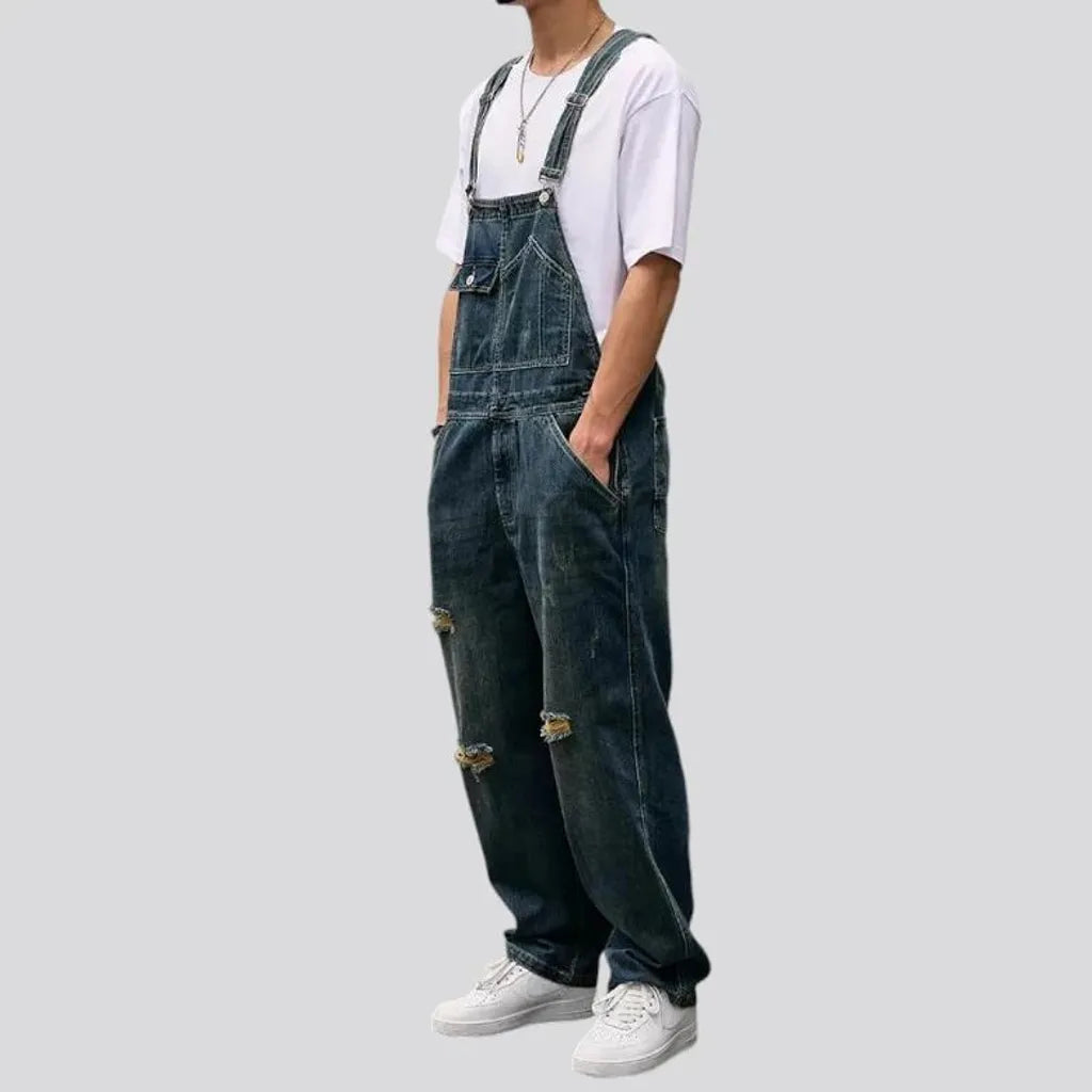 Fashionable loose men's jeans dungaree