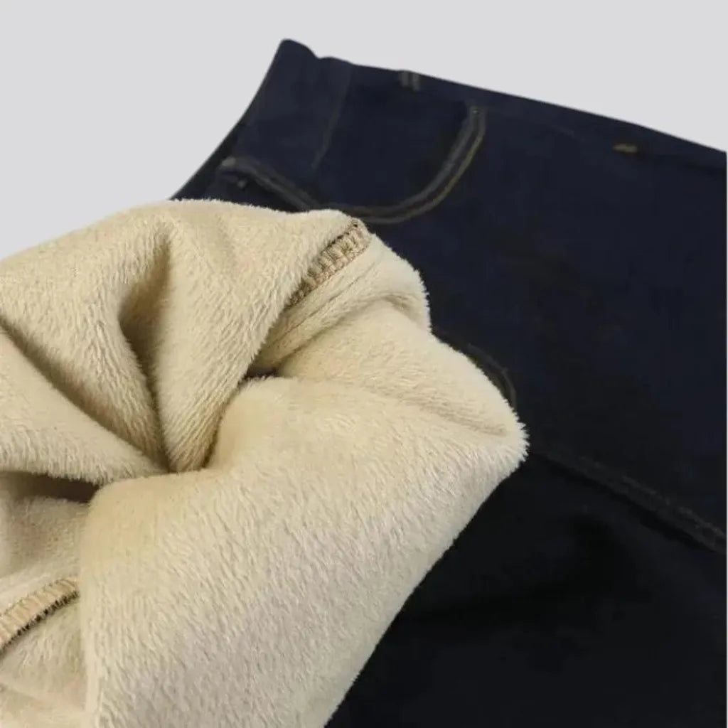 Insulated straight-leg jeans for ladies