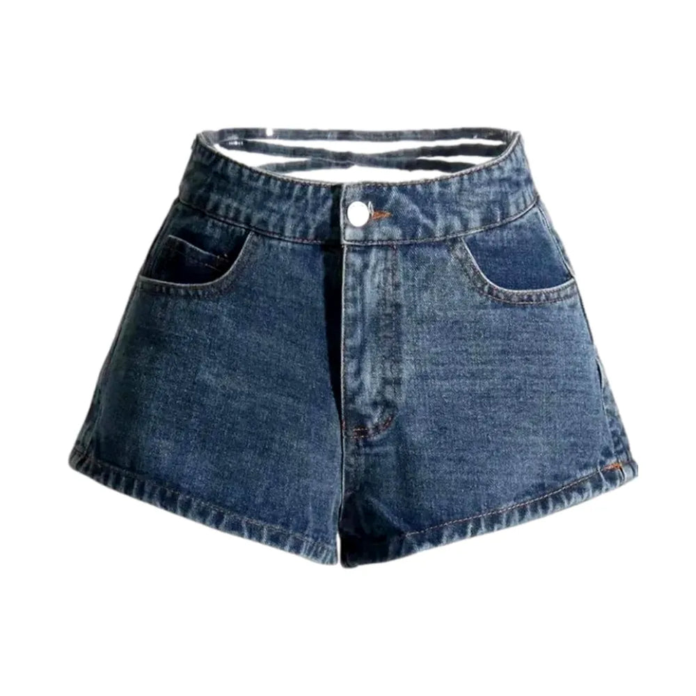 Fashion High Women's Jeans Shorts - Blue