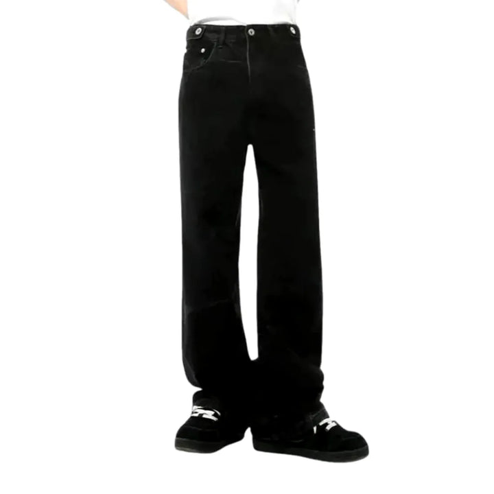 Boho Style Slouchy Fit Men's Jeans - Black