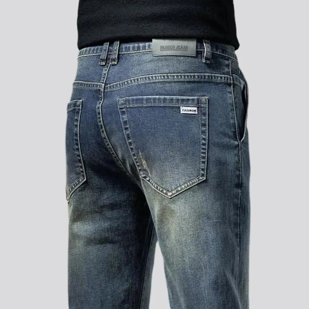 Stretchable tapered fit men's jeans