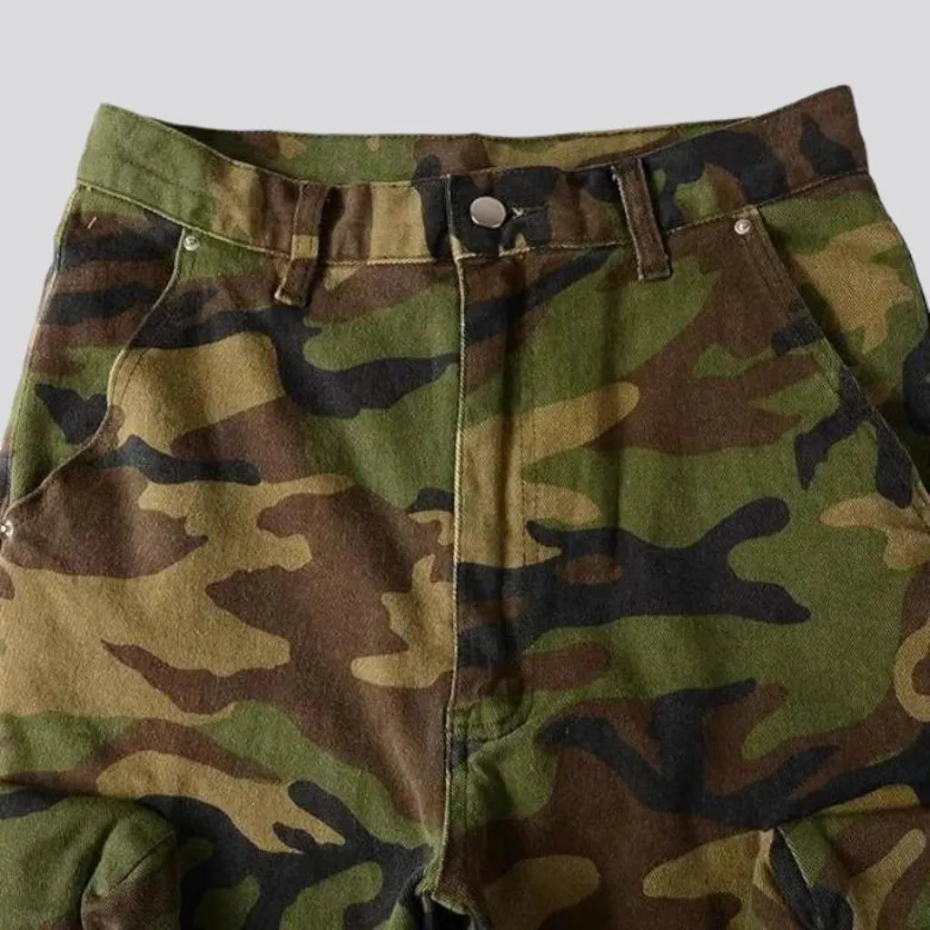 Camouflage men's denim pants
