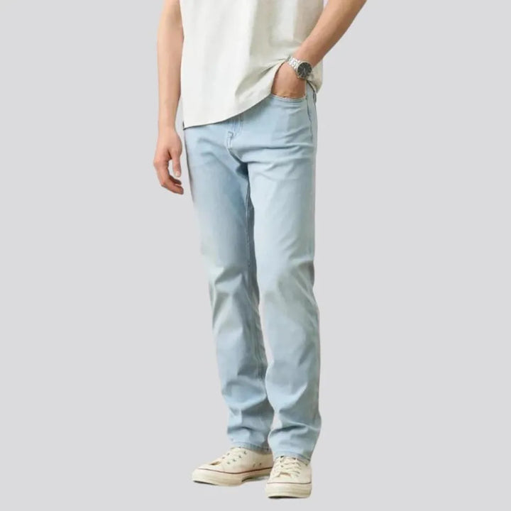 bleached, straight, 9.3oz, coolmax, high-waist, zipper-button, 5-pockets, men's jeans | Jeans4you.shop