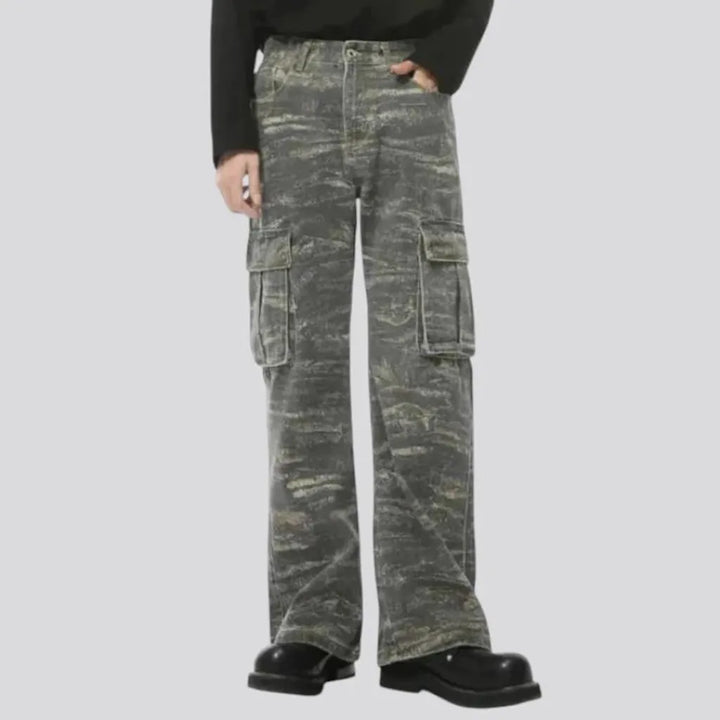 Mid rise stylish denim pants for men