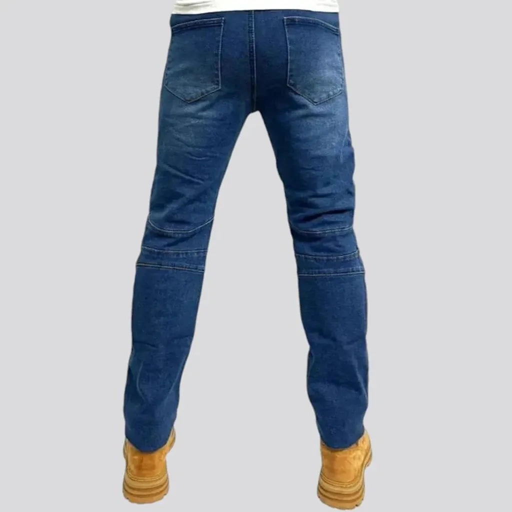 High rise motorcycle men's jeans