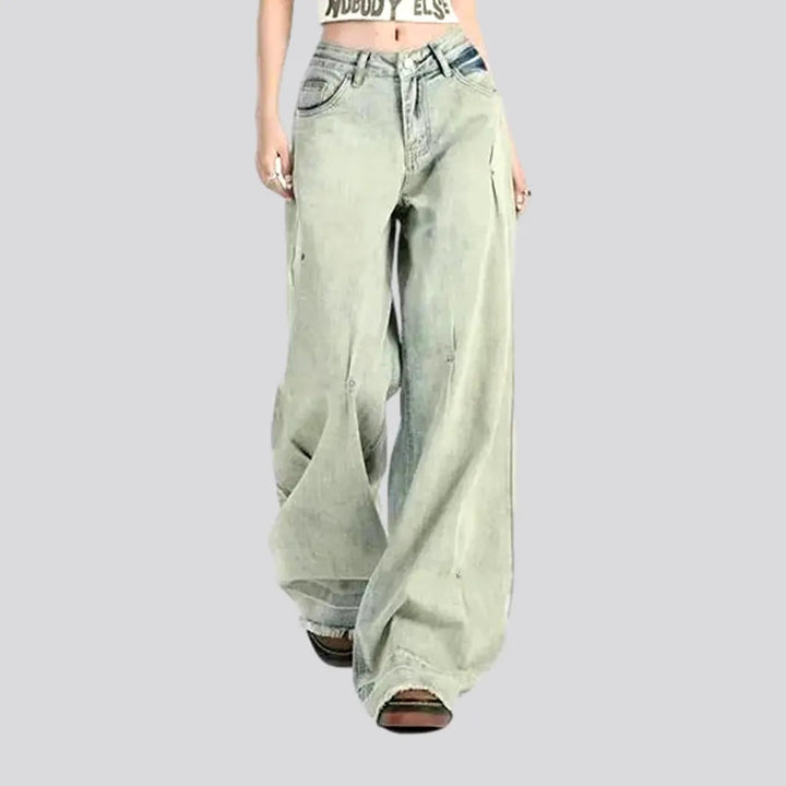 Aged Pattern Baggy Fit Women's Jeans | Jeans4you.shop