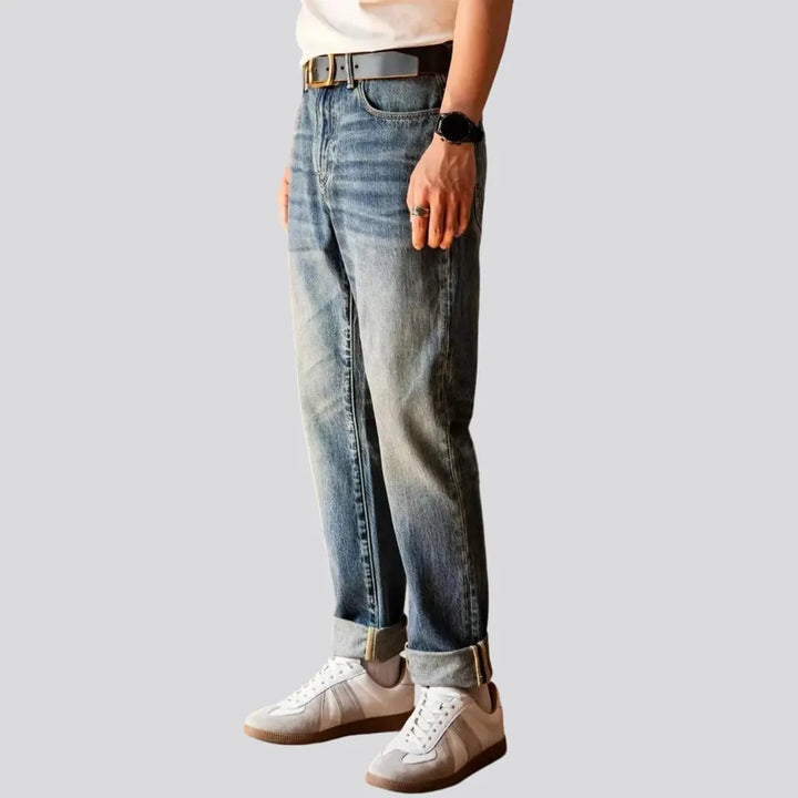 Mid rise tapered men's jeans