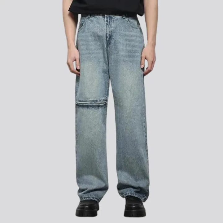 Sanded vintage grunge baggy men's jeans