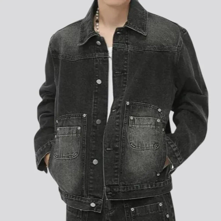 Stylish vintage men's jeans jacket