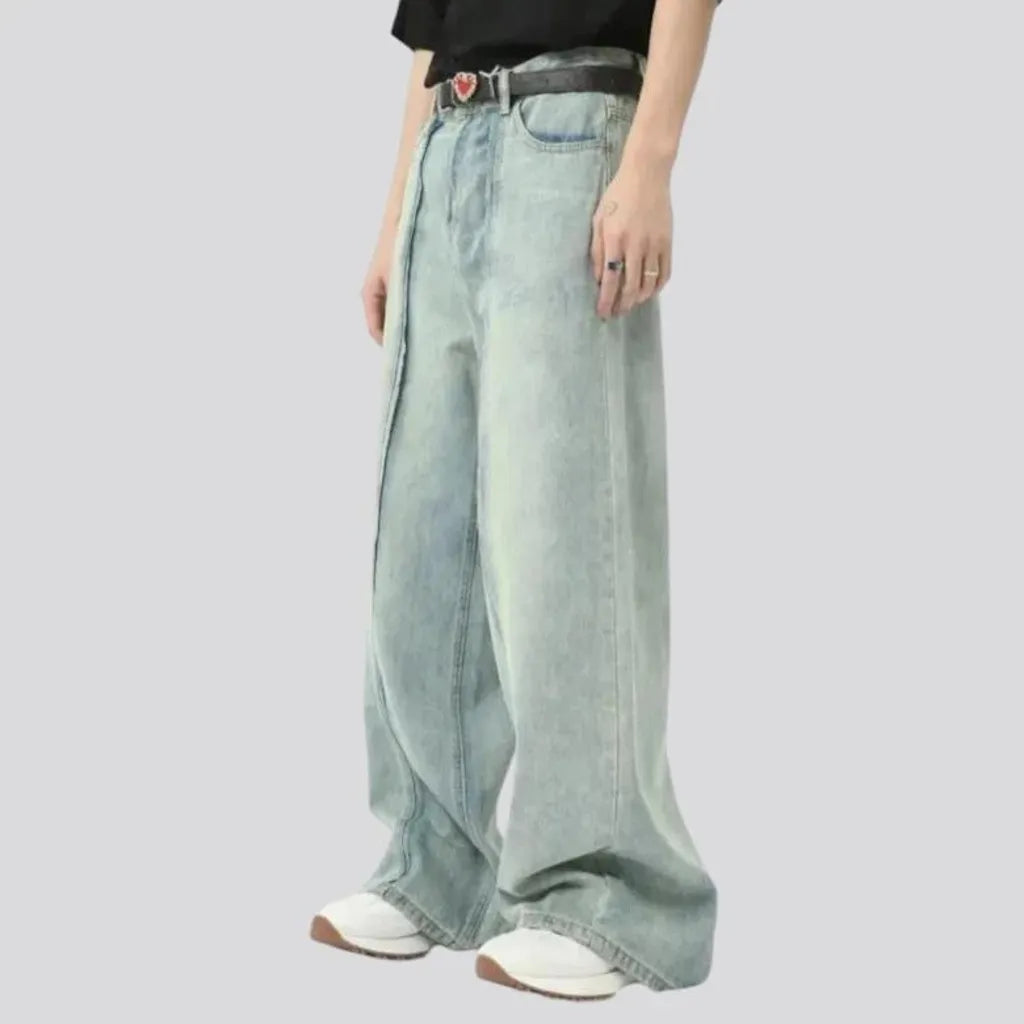 Mid rise front seams vintage men's jeans