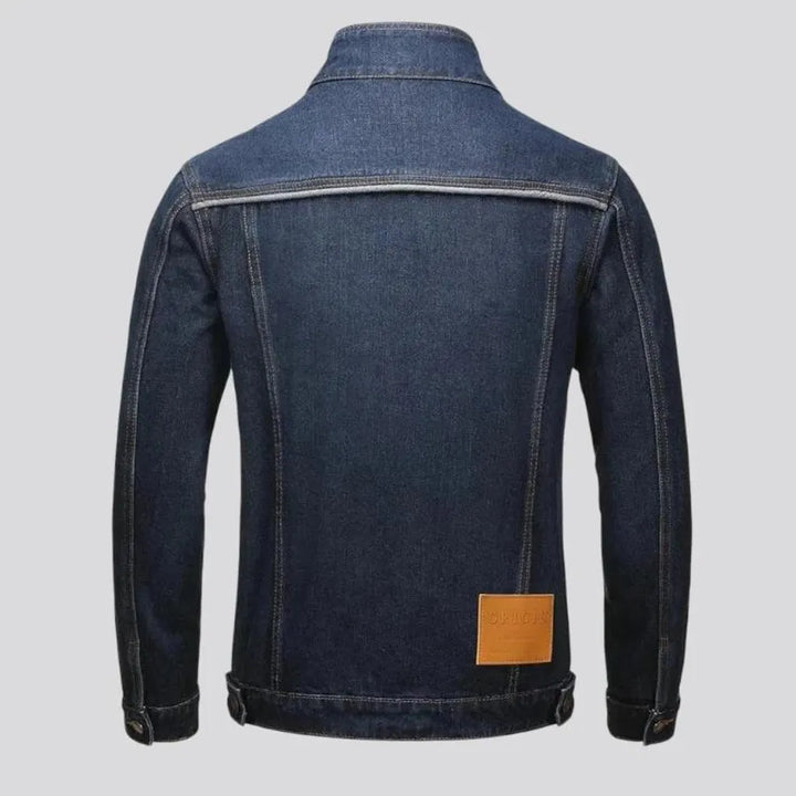 Structured and dark men's denim jacket