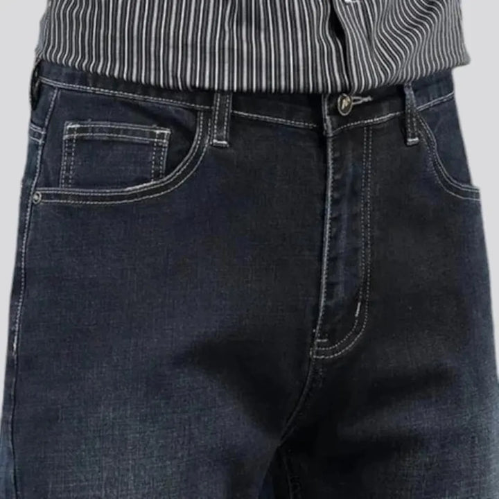 Sanded stonewashed casual jeans for men