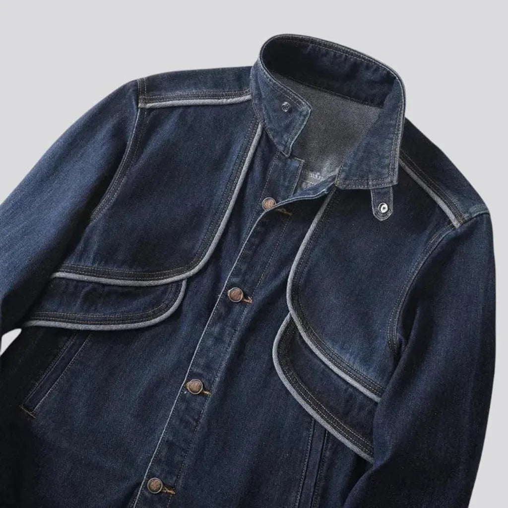 Structured and dark men's denim jacket