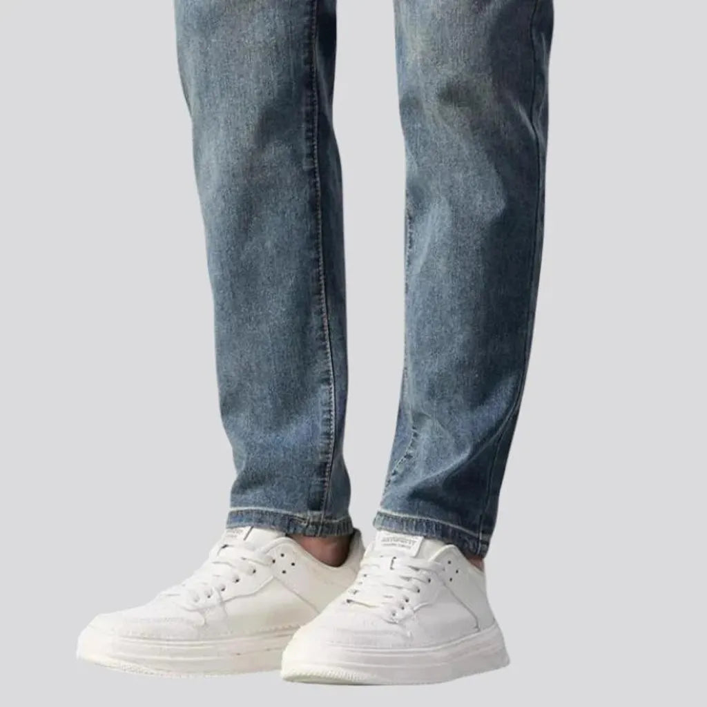 Casual faded mid rise jeans for men