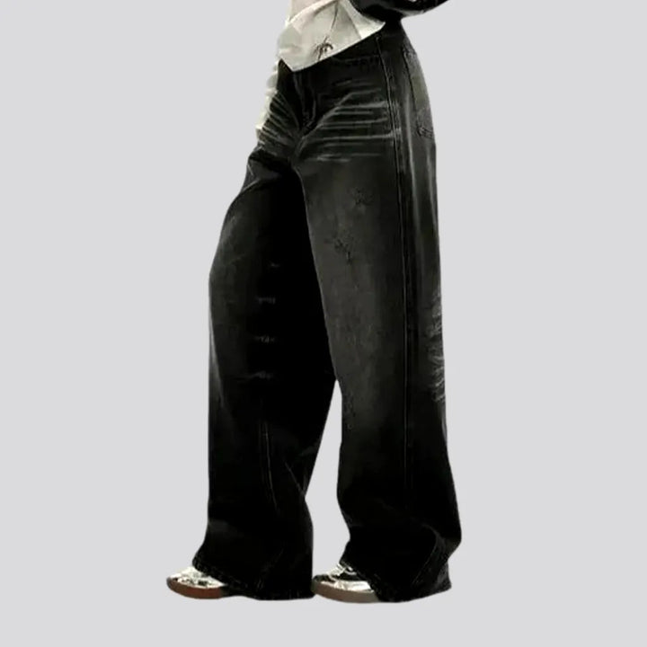 Baggy Fit Retro Creased Jeans for Women | Jeans4you.shop