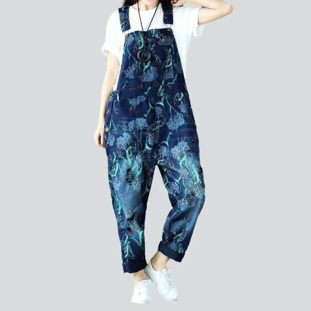 Baggy women's denim dungaree | Jeans4you.shop