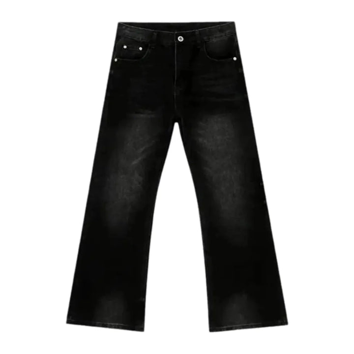 Vintage Wide Fit Fashion Men's Jeans - Black