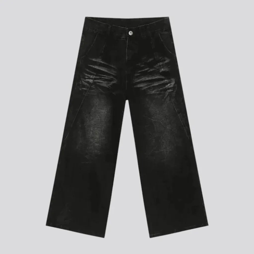 Smoothed whiskered boho men's jeans