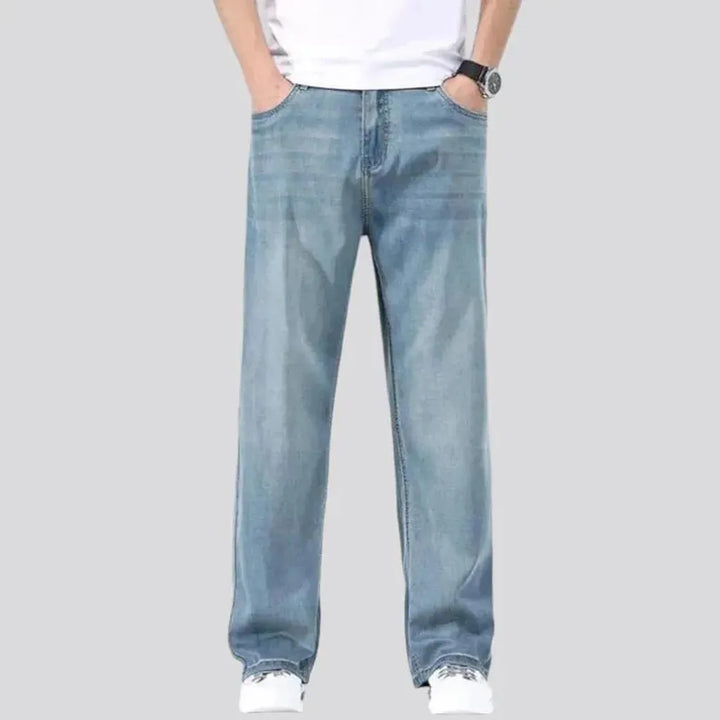 High-waist men's ultra-thin jeans