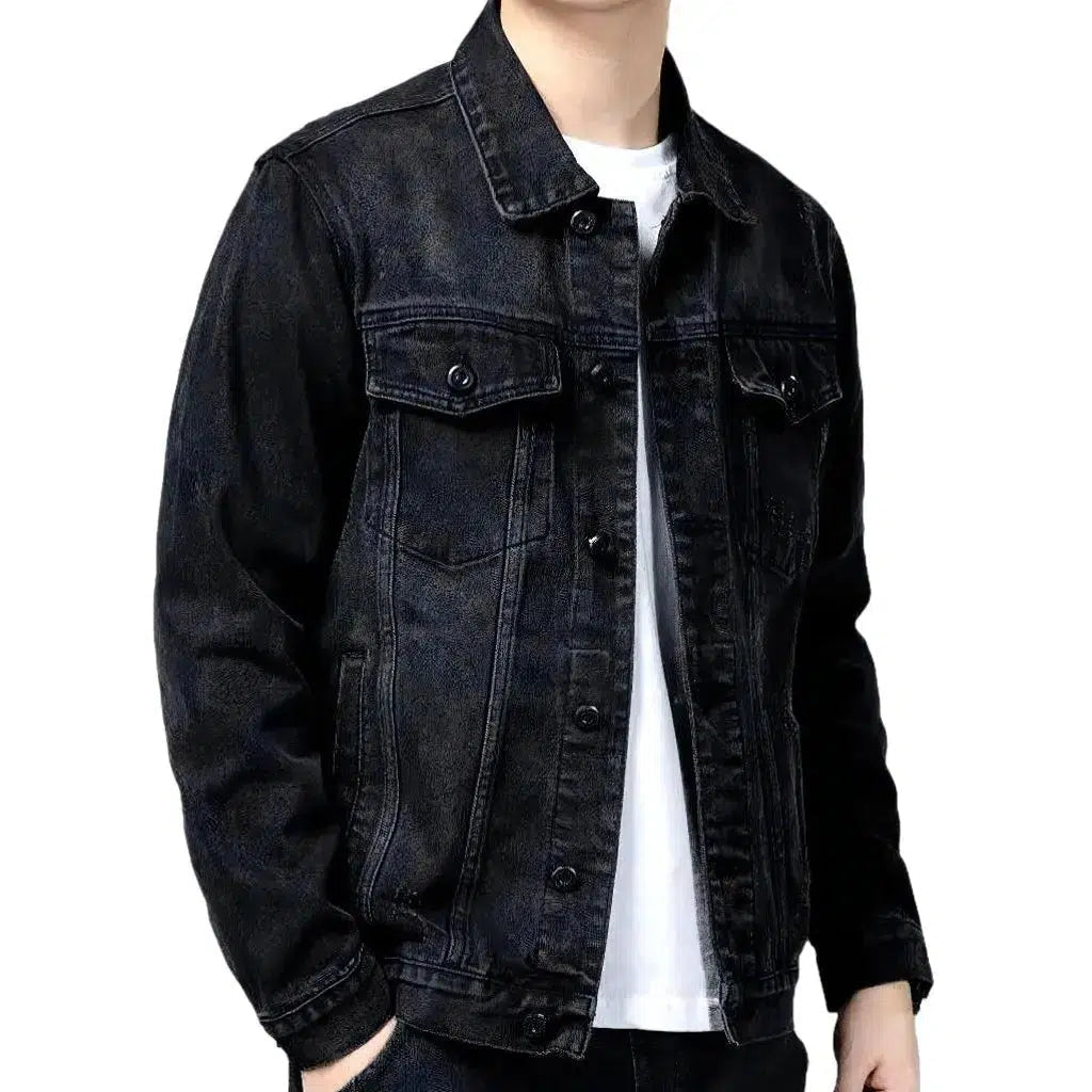 Black jeans jacket
 for men