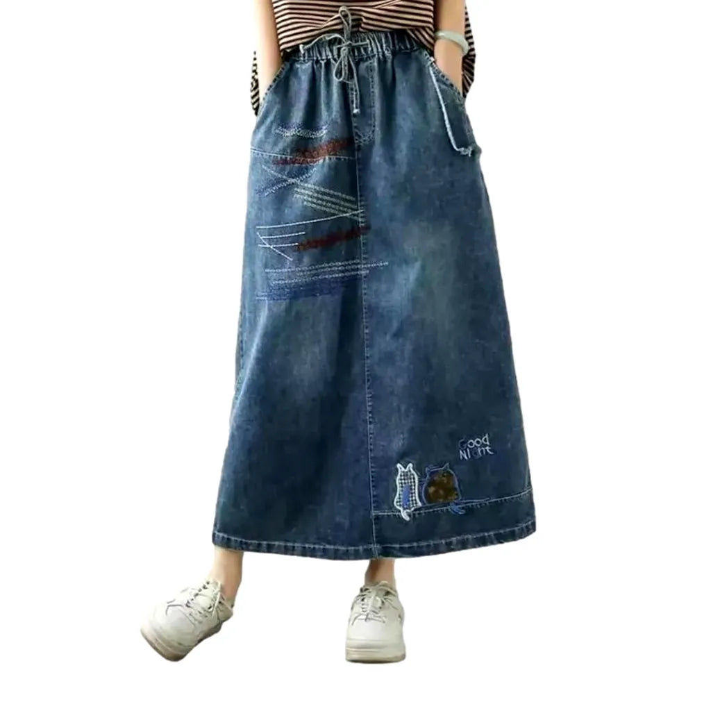 Boho denim skirt
 for women