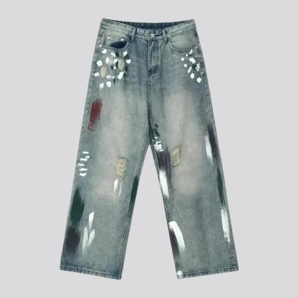 Boho Grunge Street Style Men's Jeans | Jeans4you.shop