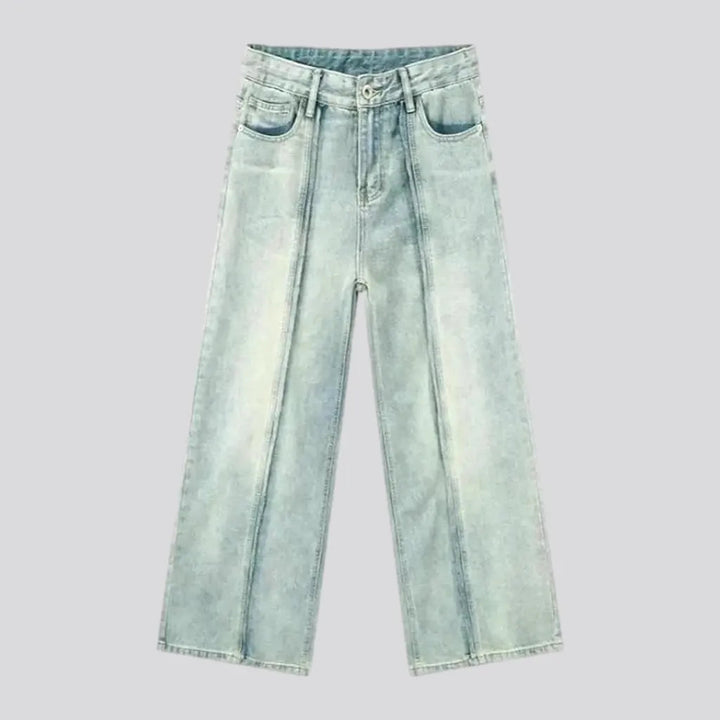 Boho Style Front-seams Baggy Jeans for Men | Jeans4you.shop