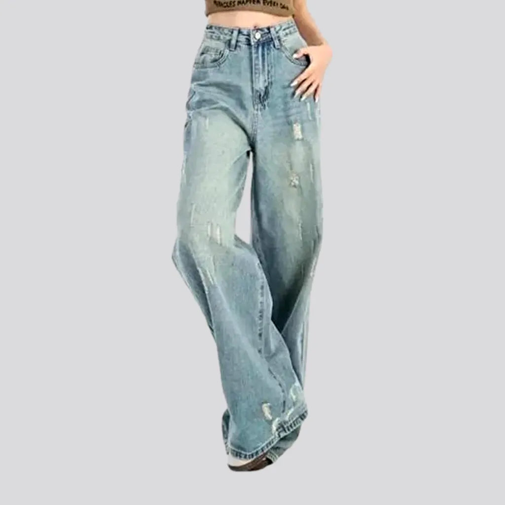 Boho Style Sanded Jeans for Ladies | Jeans4you.shop