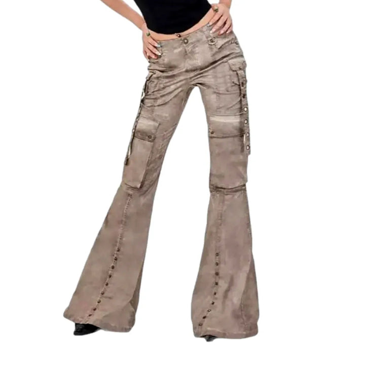 Bootcut voluminous jean pants for women